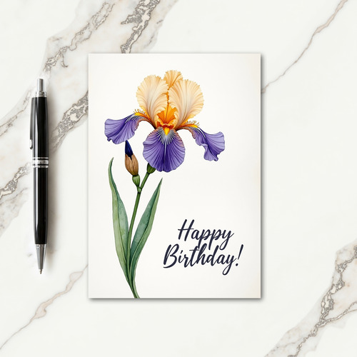 Joyful Birthday Iris Art Card