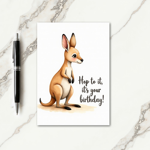 Joyful Birthday Kangaroo Card