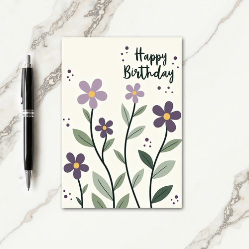 Joyful Birthday Lavender Card