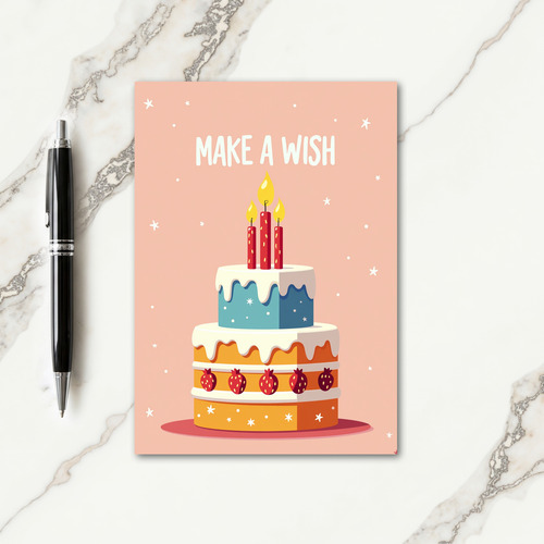 Joyful Birthday Layered Cake Card