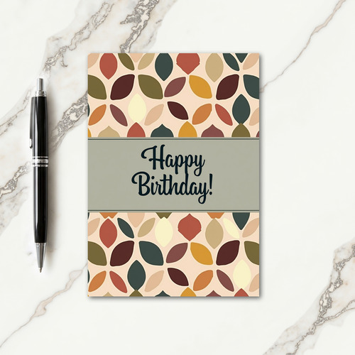 Joyful Birthday Leaf Pattern Card