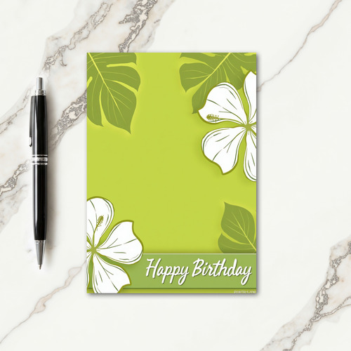 Joyful Birthday Lime Green Floral Card