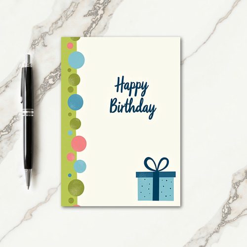 Joyful Birthday Lime Stripe Card