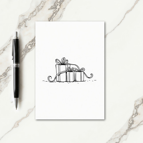 Joyful Birthday Line Art Card