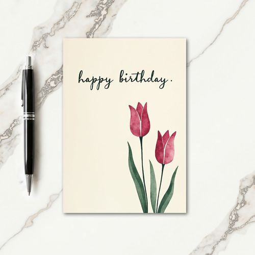 Joyful Birthday Magenta Bloom Card