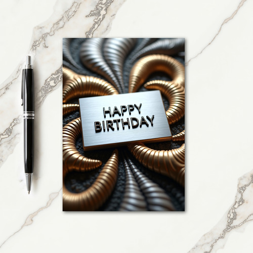 Joyful Birthday Metallic Swirl Card