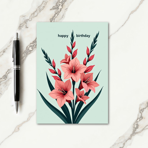 Joyful Birthday Mint Floral Card