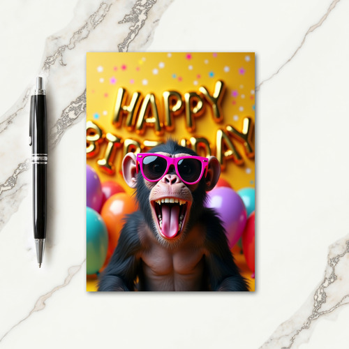 Joyful Birthday Monkey Card