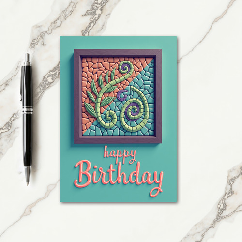 Joyful Birthday Mosaic Art Card
