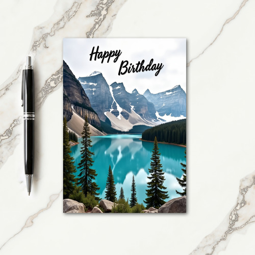 Joyful Birthday Mountain Lake Card