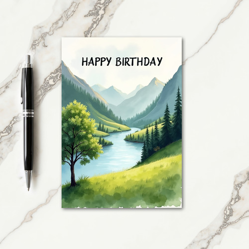 Joyful Birthday Mountain View Card