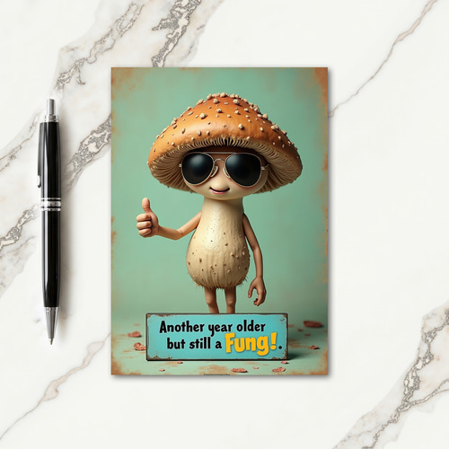 Joyful Birthday Mushroom Card