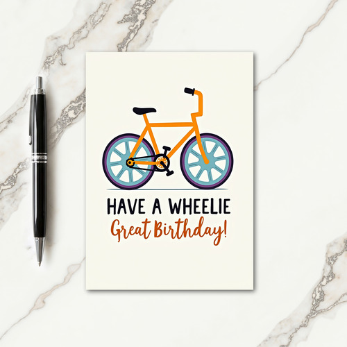 Joyful Birthday Orange Bike Card