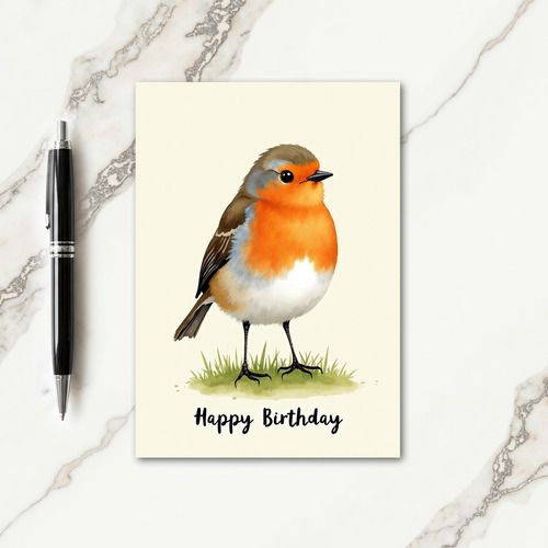 Joyful Birthday Orange Bird Card