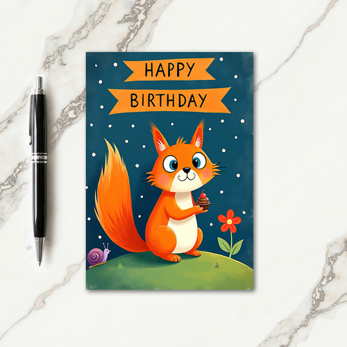 Joyful Birthday Orange Card
