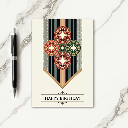 Joyful Birthday Ornate Banner Card