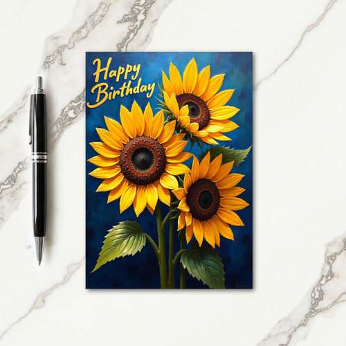 Joyful Birthday Painterly Floral Card