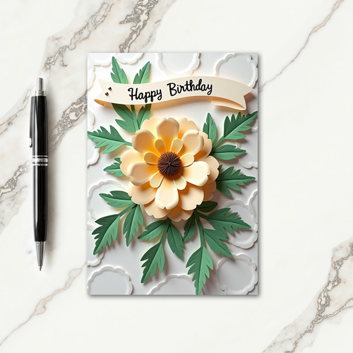Joyful Birthday Paper Bloom Card