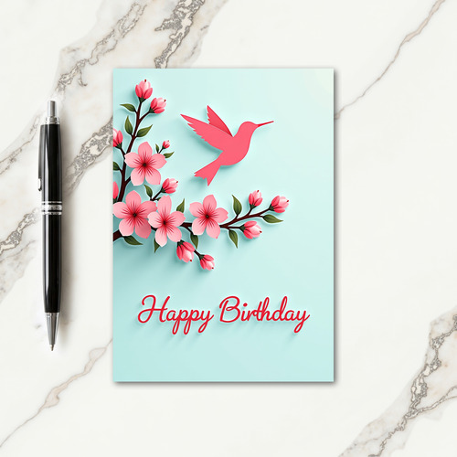 Joyful Birthday Paper Cut Bird Card