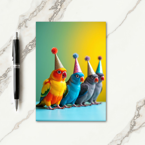 Joyful Birthday Party Birds Card