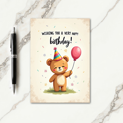 Joyful Birthday Party Hat Card