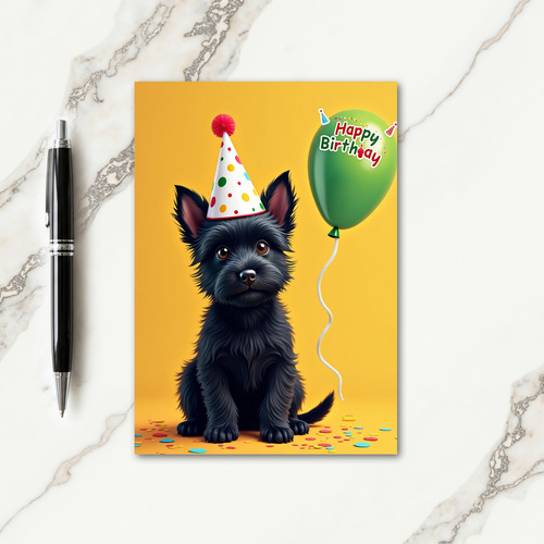 Joyful Birthday Party Hat Puppy Card