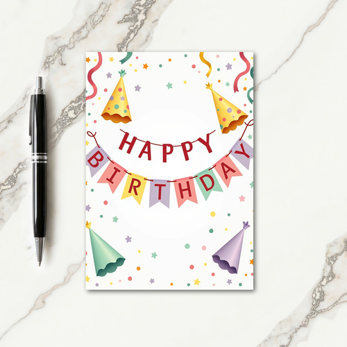 Joyful Birthday Pastel Banner Card