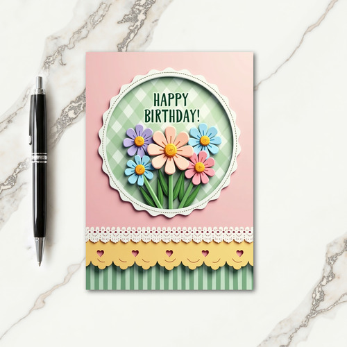 Joyful Birthday Pastel Blooms Card