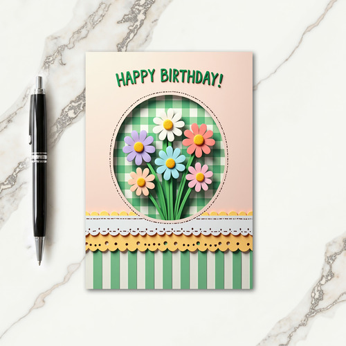 Joyful Birthday Pastel Flowers Card