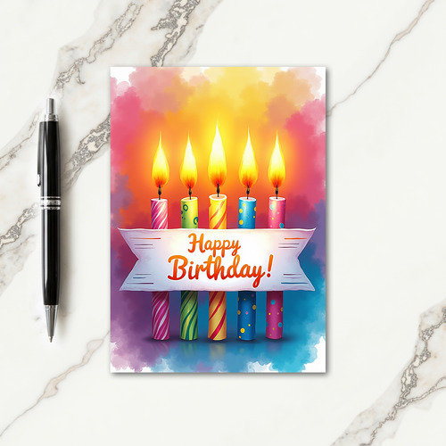 Joyful Birthday Patterned Candle Card