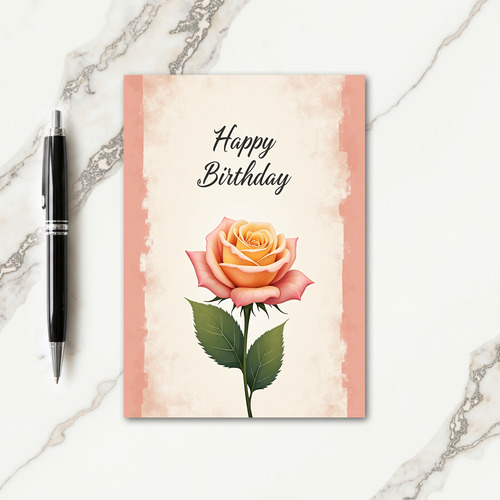 Joyful Birthday Peach Pink Card
