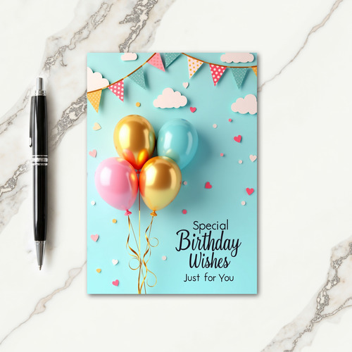 Joyful Birthday Pennant Card