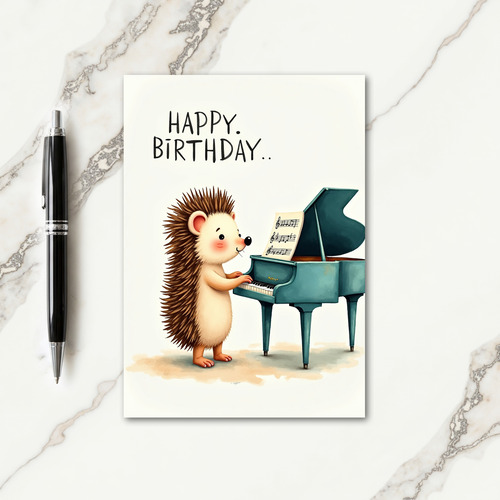 Joyful Birthday Piano Creature Card