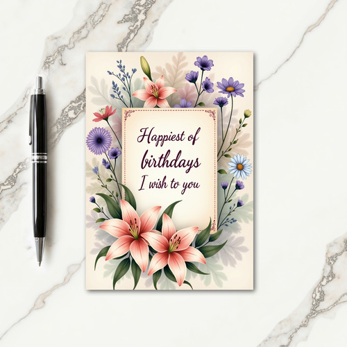 Joyful Birthday Pink Blossom Card