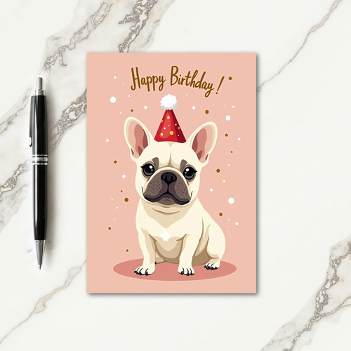 Joyful Birthday Pink Dog Card