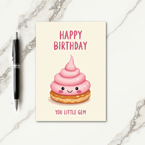 Joyful Birthday Pink Swirl Card