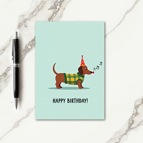 Joyful Birthday Plaid Dog Card