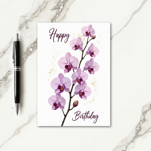 Joyful Birthday Plum Floral Card