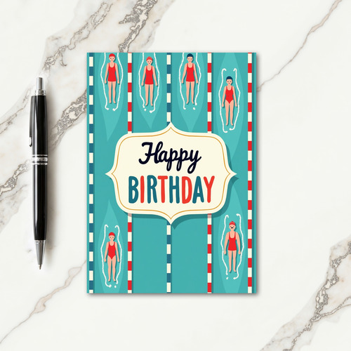Joyful Birthday Poolside Floating Card