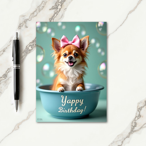 Joyful Birthday Pup Bow Card
