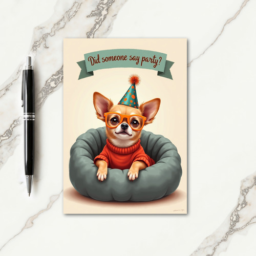 Joyful Birthday Pup Glasses Card