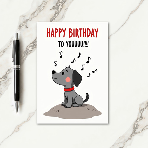 Joyful Birthday Puppy Music Card
