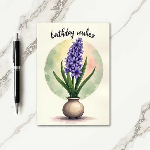 Joyful Birthday Purple Blossom Card