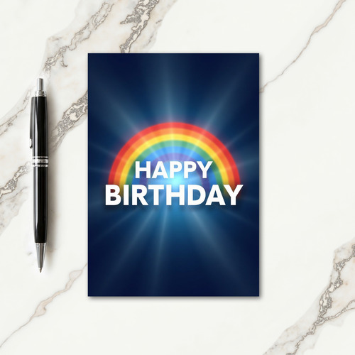 Joyful Birthday Rainbow Arc Card