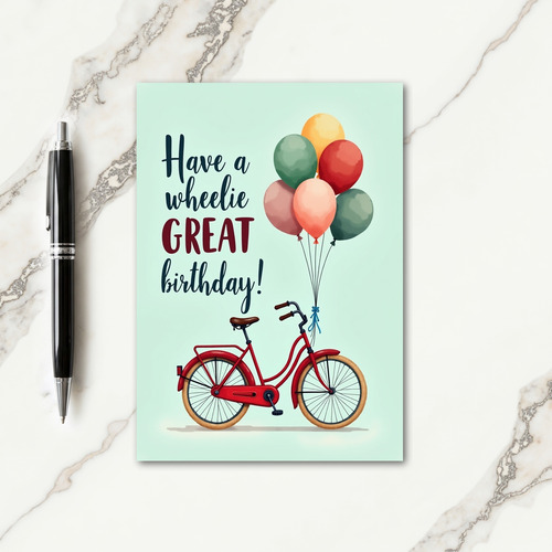 Joyful Birthday Red Bicycle Card