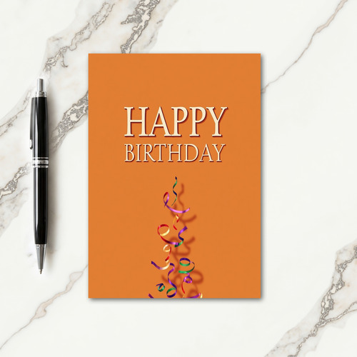 Joyful Birthday Ribbon Cascade Card