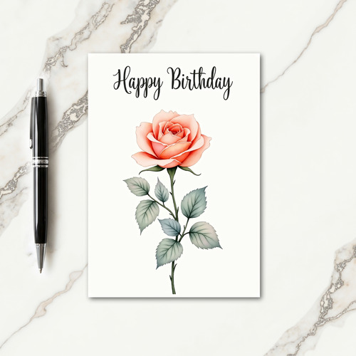 Joyful Birthday Rose Bloom Card