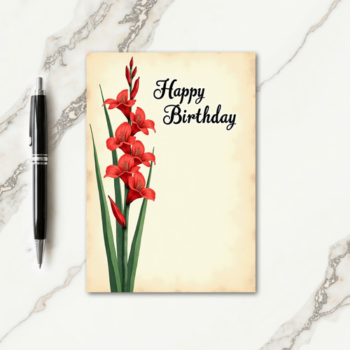 Joyful Birthday Scarlet Bloom Card