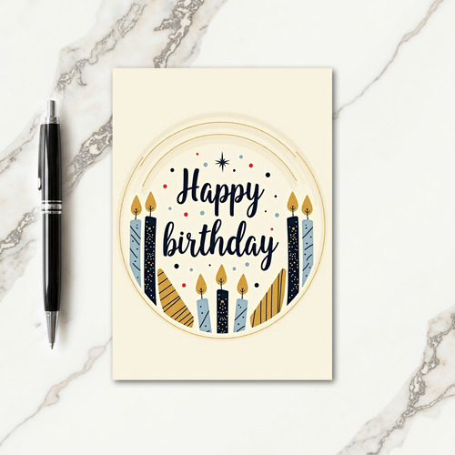Joyful Birthday Scripted Candles Card