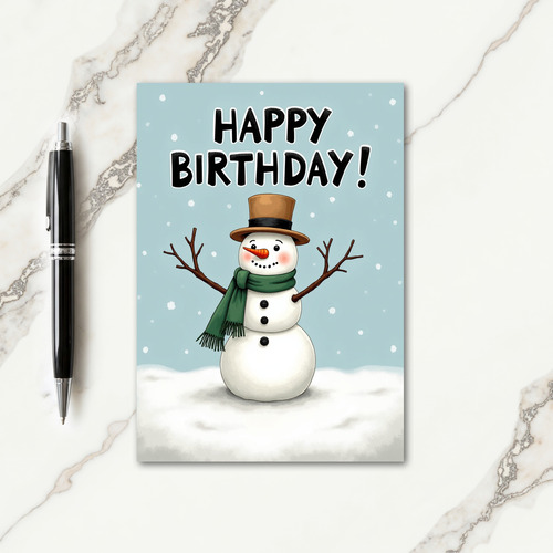 Joyful Birthday Snowman Card